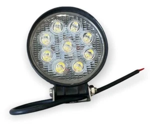 Faro redondo negro de 9 puntos de 4" con soporte + cables positivos y negativos - Imagen 1 de 3