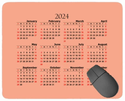 2024 Calendar Year Mouse Pad,Solid Color Mouse Pad with Stitched Edge - Image 1 of 4