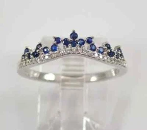 2CT Round Cut Lab-Created Sapphire Engagement Ring 14K White Gold Plated - Picture 1 of 6