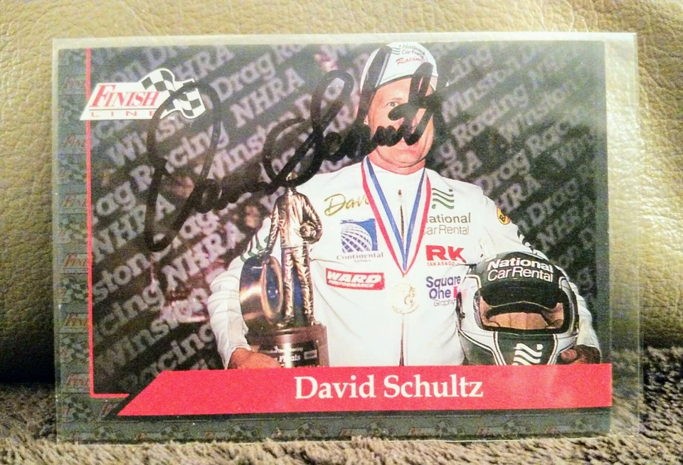 Tarjeta de juego firmada por Dave Schultz Champion Drag Racer #112 1992 temporada Pro-Stock Foto 1 de 3