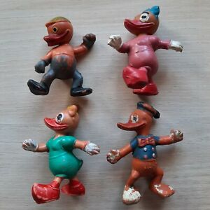 Vtg rubber toys lot of4 Miniatures DAISY DUCK DONALD DUCK Walt Disney Production
