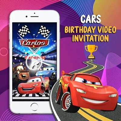 Автомобили день рождения вечеринки видео приглашение, автомобили анимированный видео приглашение - Изображение 1 из 4