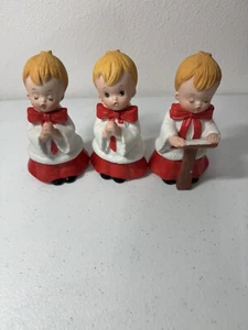 Vintage Homco Ceramic Bisque Set of 3 Choir Boys Figurines - Picture 1 of 4