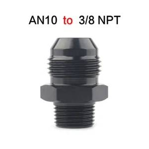 1pc Straight Adapter 10 AN to 3/8 NPT Fitting Black Aluminum Superior Quality - Picture 1 of 4