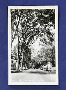 Main Street Warner NH RPPC postcard EKC Unused vintage bus - Bild 1 von 2
