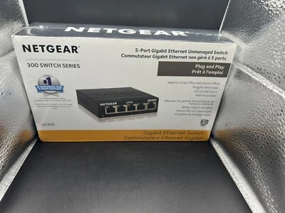 NETGEAR GS305 5-Port Gigabit Ethernet Unmanaged Switch Plug n Play New Sealed - Image 1 of 3