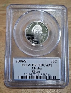 2008-S Silver Proof Alaska State Quarter-PCGS PR 70 DCAM - Picture 1 of 2
