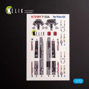 T-33A Shooting Star. Interior 3D Decals (for Platz Aircraft) 1:72 KeliK K72189 - Picture 1 of 12