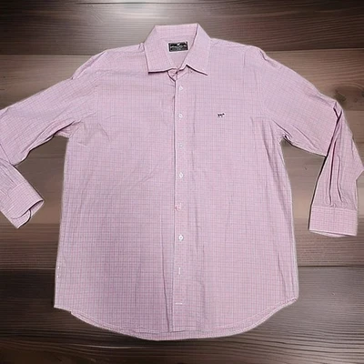Camisa Southern Point Logo Perro Rosa A Cuadros Manga Larga Botón Delantero Para Hombres XL Foto 1 de 4