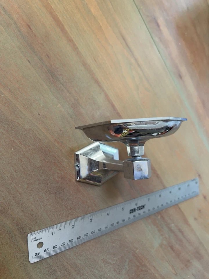 Jabonera vintage de montaje en pared años 50 o 60 niquelada baño retro Foto 1 de 4