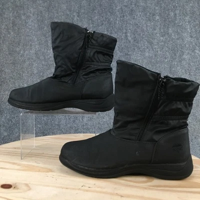 Сумки ботинки женщин 10 M черный Ким зима снег искусственной кожи стороны молнии открытый - Изображение 1 из 4