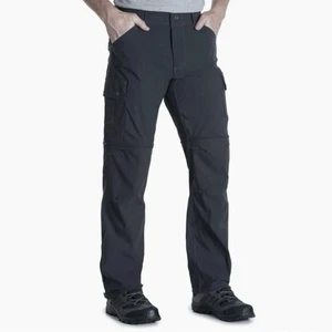 Pantalones de senderismo Kuhl Renegade Cargo convertibles con cremallera softshell 40x34 koal para hombre - Imagen 1 de 3