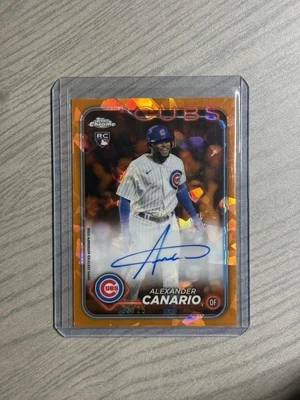 2024 Topps Chrome Alexander Canario Sapphire Rookie ORANGE RC AUTO /25 Refractor - Image 1 of 2