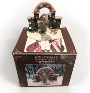 Norman Rockwell Merrie Navidad Estatuilla Hombre con 2 Gansos 1932 Sábado Noche - Imagen 1 de 7