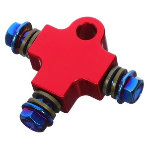Hydraulic Brake Line Tee Motorcycle 3 Way Fitting Junction Block - Picture 1 of 12