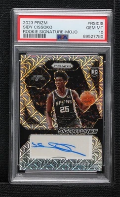 2023 Panini Prizm Rookie Signatures Mojo /25 Sidy Cissoko PSA 10 GEM MT Auto RC - Image 1 of 2