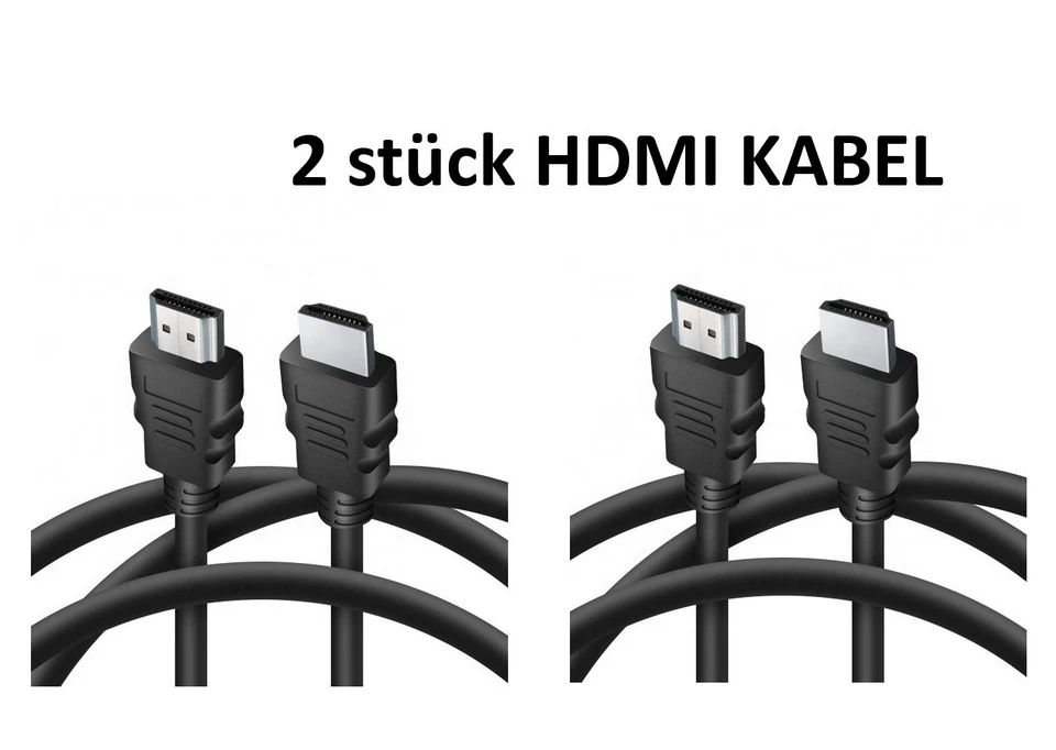 2 x HDMI Kabel 1,8m HighSpeed Ethernet 4K FullHD HDR 3D für TV PC BEAMER Laptop - Bild 1 von 3