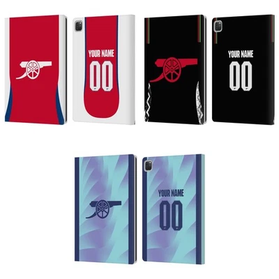 PERSONALISED ARSENAL FC 2024/25 KIT LEATHER BOOK WALLET CASE FOR APPLE iPAD - Image 1 of 4