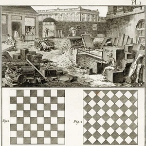 1785 Benard Encyclopédie Méthodique Engraving, MARBRERIE (Marble Work) Pl. 1 - Picture 1 of 6