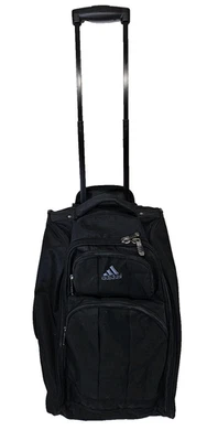 Adidas Black Wheeled Travel Carry-On Bag Luggage approx. 22"x16"x10" EUC - Image 1 of 4