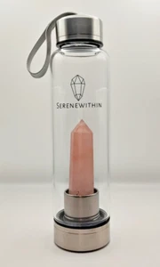 500ml Rose Quartz Crystal Water Bottle Purifying Energy Healing Yoga Meditation - Picture 1 of 2