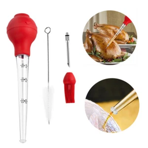 Turkey Baster and Silicon Brush Meat for Home Baking Roaster Turkey Kitchen Tool - Picture 1 of 18