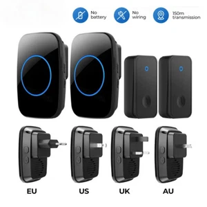 Self Powered Waterproof Wireless DoorBell Door Bell Chime Smart Home No Battery - Picture 1 of 24