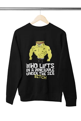 Bob l'éponge tête d'éponge gym fitness pump pain gain pull bio homme - Photo 1/3