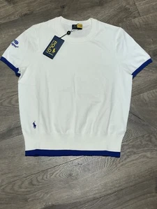 Polo Ralph Lauren Womens US Open Short Sleeve White Sweater Size XS NWT MSRP $90 - Picture 1 of 6