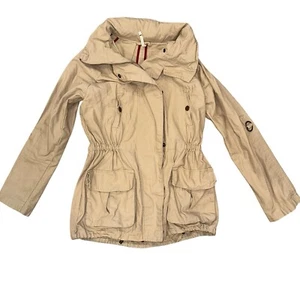 Willow And Clay Anthropologie Womens Jacket Size M Beige Gorpcore Utility Hooded - Picture 1 of 12