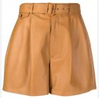 Polo Ralph Lauren Flared Leather Women Shorts Camel Size uk 8