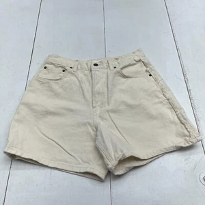 Top Shop Ivory Jean Shorts Women's Size 10 - Picture 1 of 6