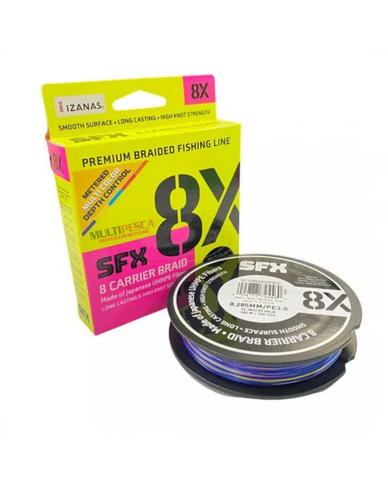 TRECCIATO SUFIX SFX 8X CARRIED BRAID MULTICOLOR 300 MT SPINNING JIGGING - Imagen 1 de 1