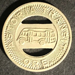 Scarce Astoria Transit Oregon G/F One Fare Brass Transit Bus Token 16mm  - Picture 1 of 3