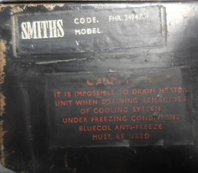 TRIUMPH TR4/4A MONTAJE CAJA CALENTADOR, SMITHS FHR3494/01 Foto 1 de 4