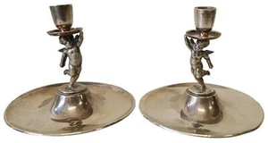 PAAR SILBERNE KANDELABER. SPANIEN. 20. Jahrhundert. - Bild 1 von 3