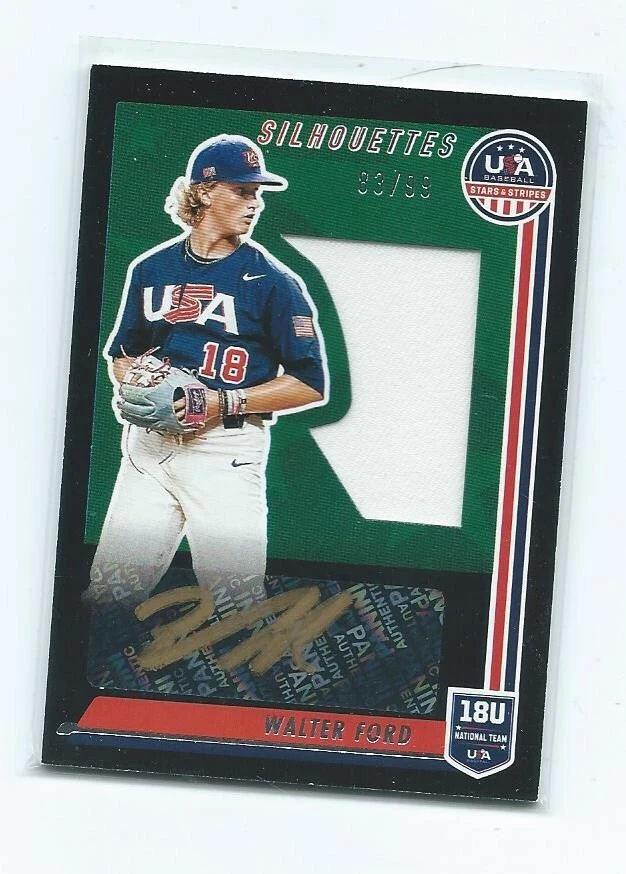 2022 Panini USA Stars & Stripes-Walter Ford Gold Autograph/Jersey /99-Mariners - Image 1 of 1