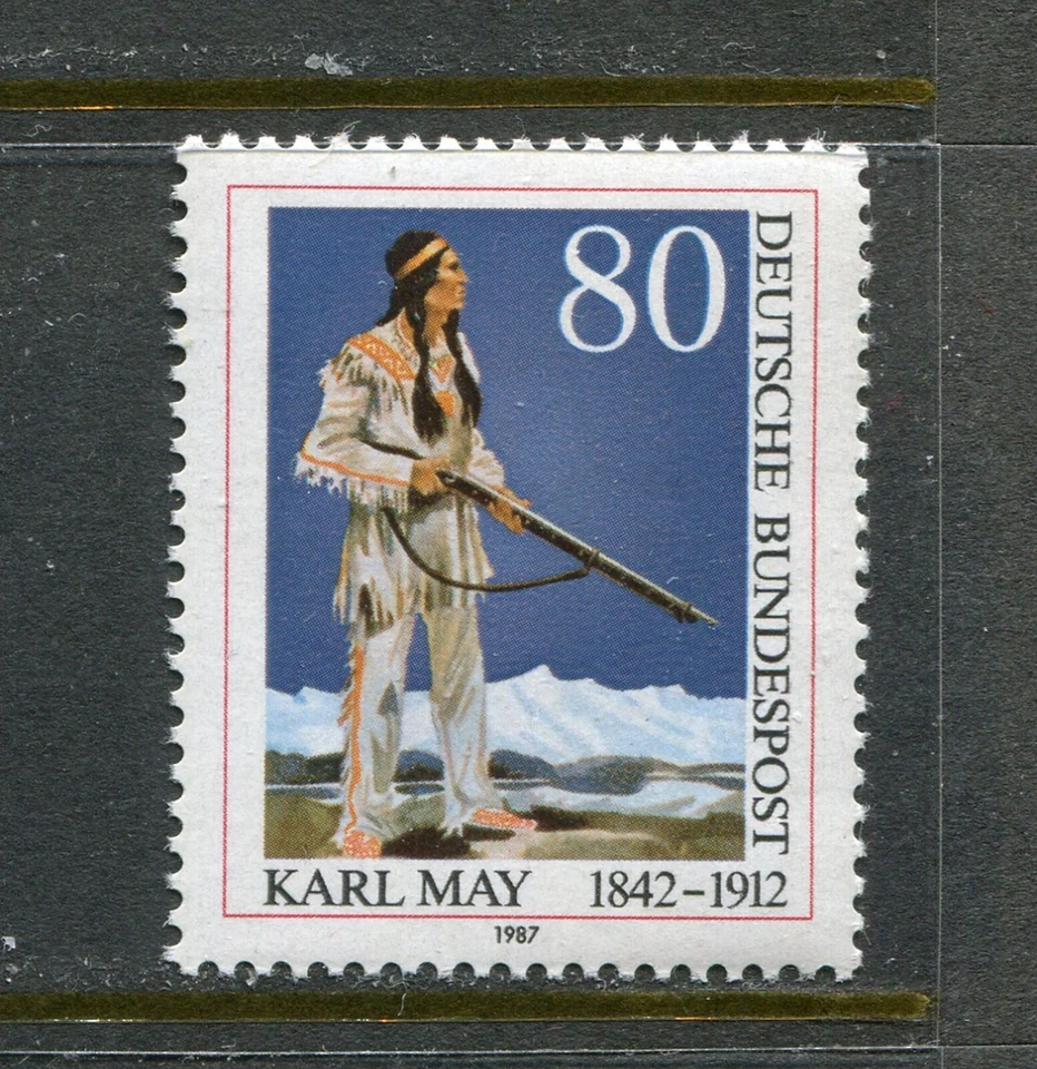 GERMANY 1987, LITERATURE, KARL MAY, "WINNETOU" ILLUSTRATION, Scott 1502, MNH - Image 1 of 1