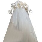 Flower Girl Veil Flower Buds with Hair Comb Wedding Hair Accessories White
