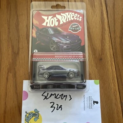 Hot Wheels Collectors RLC Exclusive Nissan Skyline GT-R BNR34 In Hand Ships Now - Image 1 of 3