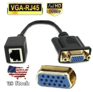1 pcs of VGA/SVGA Female Adapter Extenders via RJ45 Cable for Remote Display - Picture 1 of 6