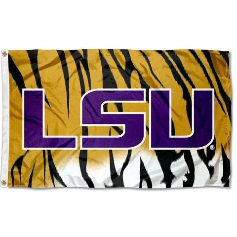 Louisiana State Tigers LSU Tiger Stripes Flag 3x5 Banner Cover
