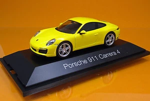Herpa 071086 Porsche 911 Carrera 4 Coupe racing gelb PKW 1:43 NEU Modell - Picture 1 of 1