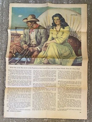 Vintage American Weekly June 3 1951 Pg 21, 22 Matt Clark illustration many ads - Image 1 of 4