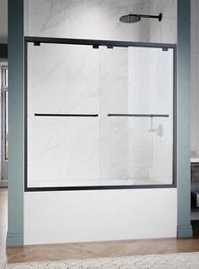 ELEGANT 60" W x 62" H Bathtub Sliding Doors Sliding Shower Tub  Doors 1/4" Glass - Picture 1 of 20