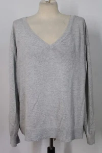 Everlane XL Gray 100% Cotton Knit V-Neck Sweater - Picture 1 of 8