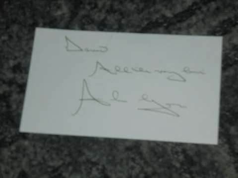 ALAN GREEN - RADIO PRESENTER - WHITE CARD SIGNED-  (DEDICATED) Cover