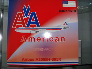 1/200 SCALE JC WINGS AMERICAN AIRLINES  AIRBUS A300 as Delivered Grey Color