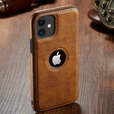 Vintage Stitched Stitched Leather Pattern Case for iPhone 13 11 Pro Max X  8 7 - Image 1 of 4