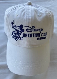 Disney Vacation CLUB MEMBER Baseball Cap Hat White Blue Embroidered - Picture 1 of 7
